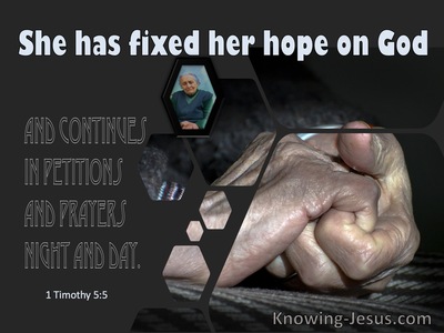 1 Timothy 5:5 She Who Is A Widow Indeed (blue)